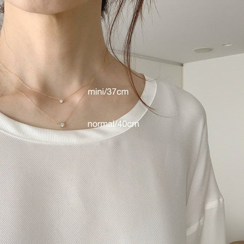 K18YG mini teacup diamond † necklace